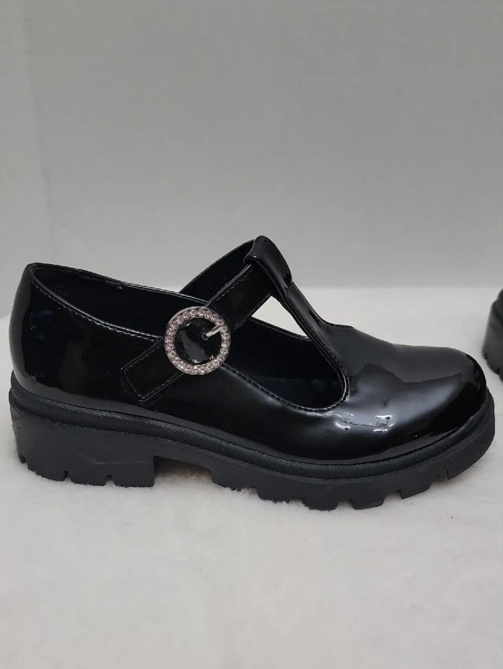 Steve Madden Kids Black Patent T-Strap Dress Shoes